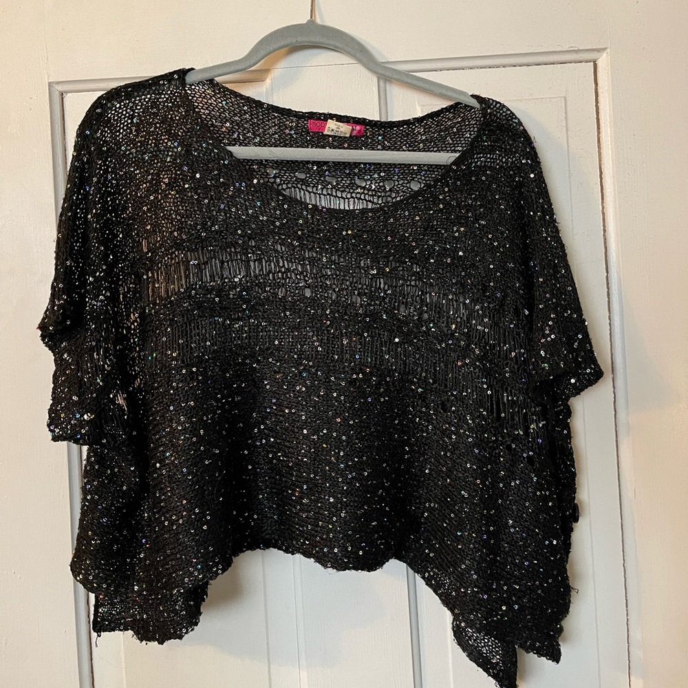 Body central one size fits all sparkly black top